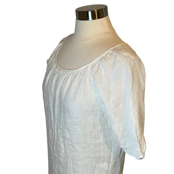 120% LINO Luxury Italian Sheer Linen Ruffle Dress SZ 38 - Picture 4 of 15